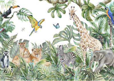 Фототапет Животни от Саваната за детска стая