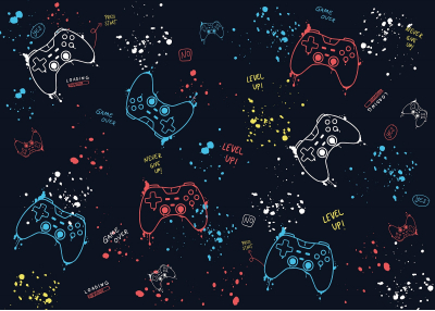 Фототапет Геймърски контролери графити