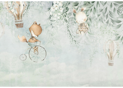 Фототапет Приказно пътешествие с животни за детска стая