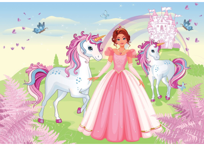 Детски Флис Фототапет PRINCESSES- Принцеса и еднорози Детски Флис Фототапет PRINCESSES- Принцеса и еднорози