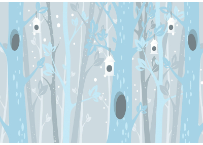 Детски Флис Фототапет Forest animals Горските къщички