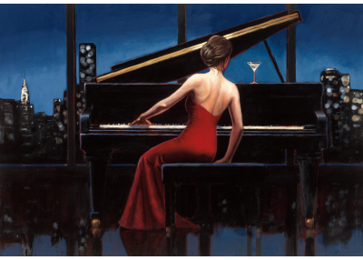 Флис Фототапет  Music & Dance Жена свири на пиано 
