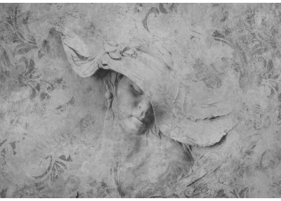 Флис Фототапет 3D образ, лице на жена, винтидж фон