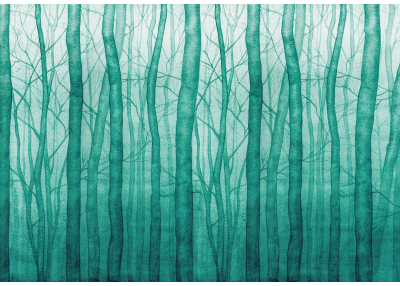 Флис Фототапет Гора, стилизирана рисунка, акварел