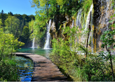 Флис Фототапет Водопади