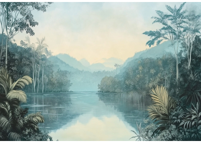 Флис Фототапет Природа тюркоаз акварел