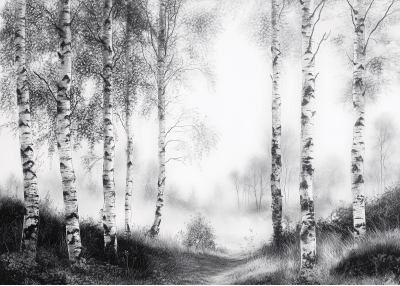 Флис Фототапет Мистична гора графично