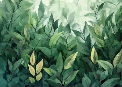 Флис Фототапет LEAVES Дизайн на стена с нежни листа