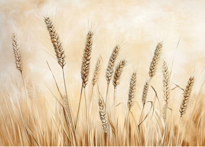 Флис Фототапет Житни класове акварел