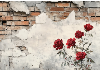 Флис Фототапет ЗD тухлена стена Бохо стил