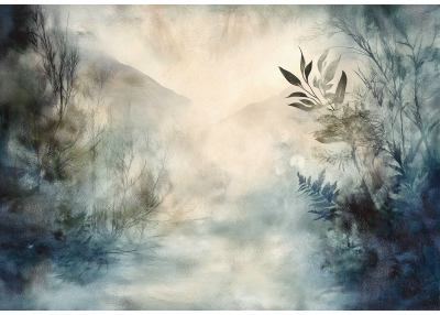 Флис Фототапет Природен пейзаж, акварел