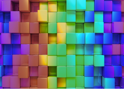 Детски Флис Фототапет 3D цветни кубчета