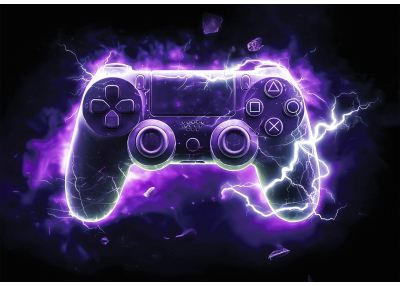 Фототапет Геймърска енергия лилав