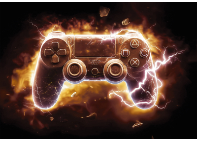 Фототапет Геймърска енергия оранжев