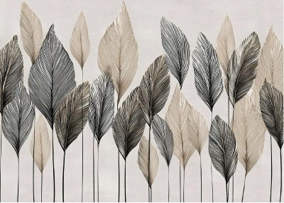 Флис Фототапет Композиция от листа, рисувани, арт 