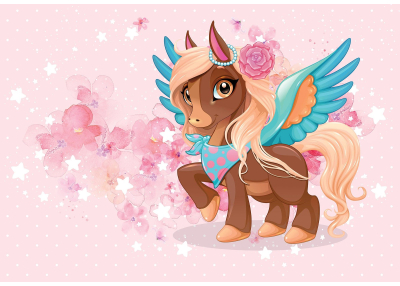 Детски Флис Фототапет UNICORN- Еднорог момиченце
