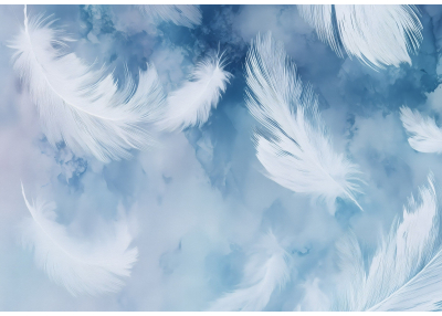 Флис Фототапет PLUME Пера синьо