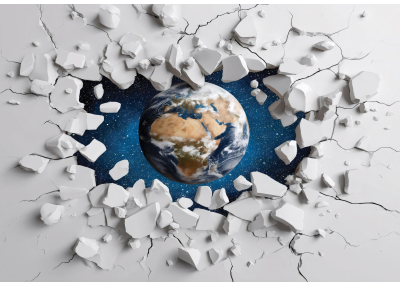 Флис Фототапет Земното кълбо, артистичен поглед