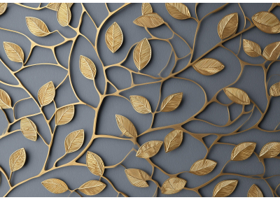 Флис Фототапет LEAVES художествено 3D пано листа