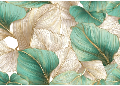 Флис Фототапет LEAVES художествено 3D пано листа 