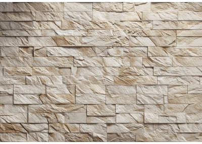 Флис Фототапет Стена с големи плоски пясъчни камъни