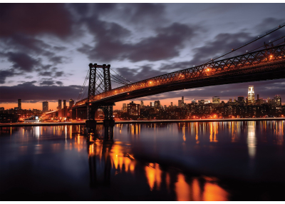 Флис Фототапет Мостът Уилямсбърг Бридж в Ню Йорк