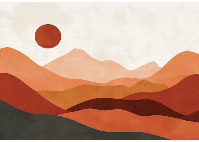 Флис Фототапет   Планини, пейзаж- рисунка