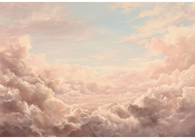 Флис Фототапет Небе розови облаци (за стени или таван)