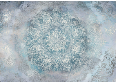 Фототапет Мандала – елегантна орнаментална визия в сиво-сини тонове