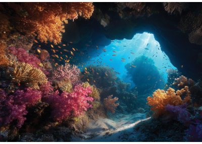 Флис Фототапет Water world Коралов риф