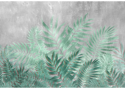 Флис Фототапет LEAVES Арт композиция от графични листа, рисувани, винтидж стил