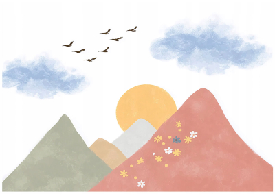 Детски Флис Фототапет Художествен пейзаж